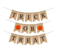 STOBAZA Guirlande à Suspendre Halloween en Tissu de Jute Bannière Fanion Décorative Résistante et Légère pour Fête Intérieure et Extérieure Grosse Taille pour Mur Porte Jardin