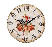 STOBAZA Horloge de Bureau Silencieuse Vintage en Bois MDF Petit Format, Décoration Intérieure Classique, Ornement D'horloge Rétro pour Salon et Bureau, Accessoire Décoratif Élégant