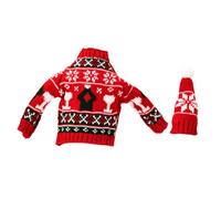 STOBAZA Housse Décorative pour Bouteille de Vin de Noël en Tricot Rouge, Petit Étui Festif pour Décoration de Table, Accessoire de Fête Polyvalent, 1 Pièce