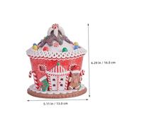 STOBAZA Illuminated Xmas Tabletop House Decor Gingerbread Castle Sculpture with Battery Powered LED Light Festive Christmas Mantle Decoration