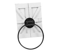 STOBAZA Iron Wall Mounted Towel Ring Vintage European Style Bathroom Holder with Rustic Wood Backing Space Saving Farmhouse Kitchen Towel Rack in