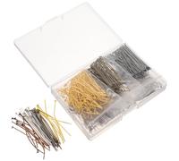 STOBAZA Kit de 600 Épingles à Tête Plate en Métal Robuste pour Création de Bijoux Outils d'Enfilage pour Perles Aiguilles à Perler Artisanales pour DIY et Accessoires de Bijoux