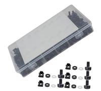 STOBAZA Kit de Visserie pour Montage Armoire Informatique avec Écrous Cage Noirs et Rondelles Robuste Installation Facile pour Baie Serveur