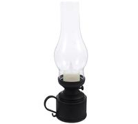 STOBAZA Lampe à Pétrole LED Décorative Rétro Noire en PP, Lampe de Table Sécurisée et Tactile pour Décoration de Bureau et Divers Lieux