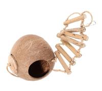 STOBAZA Lit Suspendu pour Oiseaux en Coquille De Noix De avec Échelle, Nid De Repos Léger pour Perroquets, pour Hamsters Et Écureuils, 1 Set