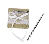 STOBAZA Livre Dor De Mariage Avec Porte-stylo - Motif Dentelle De Jute 70 Pages Pour Les Invités