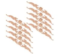 STOBAZA Lot de 10 Appliques Décoratives Sculptées en Bois Massif 20x2,5x0,8 Cm, Décoration D’Angle pour Meubles, Ornements en Bois Non Peint pour Armoires, Tables et Portes, Décorations