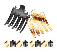 STOBAZA Lot de 10 Pinces à Cheveux Griffes Grandes Tailles Cinq Dents Couleurs Noir et Écaille Accessoires Coiffure pour Femmes et Filles Maintien Solide pour Cheveux Longs et Épais