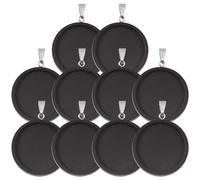 STOBAZA Lot de 10 Plateaux Suspendus Ronds en Bois Foncé Ø25Mm Supports à Pendentifs pour Fabrication de Bijoux DIY Breloques pour Colliers et Bracelets Accessoires Polyvalents pour