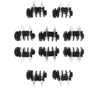 STOBAZA Lot de 10 Prises Jack Audio 635 MM Mono 4 Broches Type Tortue en Métal Robuste Connecteurs pour Microphone et Guitare Adaptateurs Jack D’Entrée et Sortie Audio pour Montage sur