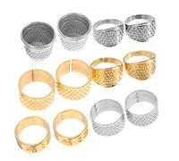 STOBAZA Lot de 12 Dés à Coudre en Alliage Métallique Protège-Doigts Résistants pour Couture DIY 6 Modèles Variés Argenté et Or Accessoires Couture Pratiques pour Protection des Doigts