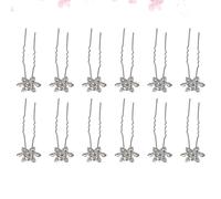 STOBAZA Lot de 12 Épingles à Cheveux Blanches de Flocon de Neige Accessoires Coiffure Mariage Femme Couvre-Chefs Élégants pour Fêtes et Tenues Hivernales Design Cristal Scintillant