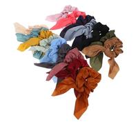 STOBAZA Lot de 16 Élastiques à Nœud Uni en Tissu Doux Accessoires pour Queue de Cheval Pour Cheveux Fins Assortiment Multicolore pour Coiffure Automnale Féminine et Adolescentine