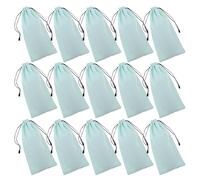 STOBAZA Lot de 16 Pochettes en Tissu Bleu Clair 26X13 CM pour Masque de Ski - Paquet Souple à Cordon de Serrage - Housse de Anti-Poussière pour Lunettes de Ski et Lunettes de Soleil -