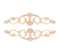 STOBAZA Lot de 2 Appliques en Bois Sculpté 30X8 CM Bordure de Carrelage Garniture en Bois Massif pour Décoration de Meubles Incrustation Porte D’Armoire Autocollants pour Meubles