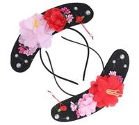 STOBAZA Lot de 2 Bandeaux de Coiffure Chinoise pour Costume Cosplay, Bandeaux D'impératrice Royale Fleurs Rouges et Roses, Accessoire Cheveux Élégant pour Fêtes et Cérémonies