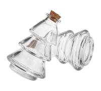 STOBAZA Lot de 2 Bocaux en Verre de Sapin de Noël 90 ML avec Bouchon en Liège Petites Bouteilles à Vœux Transparentes pour Décoration Festive Activités Créatives et Présents de Noël
