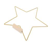 STOBAZA Lot de 2 Cerceaux Métalliques Dorés 30 Cm D’étoile pour Décoration DIY de Table de Mariage, Anneaux en Fer 3 Mm Socle en Bois, Centre de Table Fleur et Loisirs Créatifs