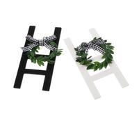 STOBAZA Lot de 2 Décorations Murales Rustiques en Bois, Échelles Décoratives pour Mur, Style Ferme Campagnard, Accessoire Photo, Déco Murale Vintage pour Maison et Bureau, Dimensions