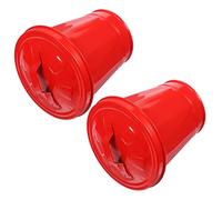 STOBAZA Lot De 2 Mini Poubelles Avec Couvercle Pivotant Pour Cuisine Et Bureau Rouge