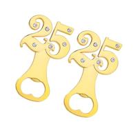 STOBAZA Lot de 2 Ouvre-bouteilles en Métal Créatifs Chiffres et Strass, Outil Multifonctionnel pour Ouvrir Bouteilles de Bière, Design Compact et Portable, pour Maison, Fêtes et