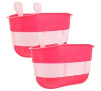 STOBAZA Lot de 2 Paniers de Guidon en Plastique pour Vélo et Trottinette Garçon et Filles Conteneur Robuste et Spacieux Compatible Vélos et Scooters Rangement Couleur Aléatoire