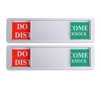 STOBAZA Lot de 2 Panneaux de Porte «Ne Pas Déranger» Magnétiques en Aluminium Argenté Indicateurs de Confidentialité Coulissants pour Toilettes Salles de Réunion et Bureaux