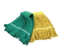 STOBAZA Lot de 2 Recharges de Lingettes pour Balai à Franges en Tissu, Serpillière en Fil de Coton Absorbante, Réutilisable, Compatible Nettoyage Domestique Humide et Sec, Couleurs Jaune