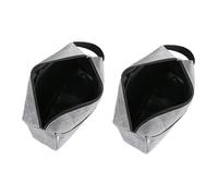 STOBAZA Lot de 2 Trousses de Maquillage Multifonction en Tissu Oxford Gris, Double Couche, Résistance à l'usure, Paquet de Rangement Cosmétique Portable pour Voyage et Soins Personnels