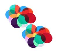 STOBAZA Lot de 20 filtres de feuille de couleur autocollants pour spots LED, film diffuseur de lumière PVC, 10 couleurs x 2 feuilles, installation facile, bureau et événement