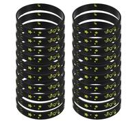STOBAZA Lot de 24 Bracelets de Remise de Diplômes en Silicone Noir et Jaune, Taille Unique, Accessoires pour Fête de Fin D’études 2025, Bracelets du Festival pour Étudiants et