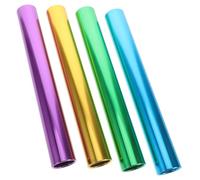 STOBAZA Lot de 4 Bâtons de Relais en Alliage D'aluminium, 2,7 Cm, Couleurs Violet, Or, Vert, Bleu, Légers et Résistants pour Compétitions D’athlétisme et Entraînements de Sports de Plein