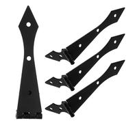 STOBAZA Lot de 4 Charnières Robustes Noires en Métal pour Portes de Grange et Portails en Bois, Charnière à Sangle Décorative Flèche, Quincaillerie Industrielle Résistante pour Usage