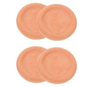 STOBAZA Lot de 4 Chauffe-Pains Ronds en Terre Cuite Poreuse pour Maintien au Chaud Absorption D’Humidité Accessoires la Cuisine pour Réchauffer Viennoiseries et Tortillas Lors de Repas