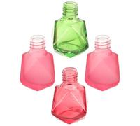 STOBAZA Lot de 4 Flacons à Ongles Vides en Verre 10 Ml, Rechargeables et Légers, Petits Flacons pour Gel et Polish, Adaptés au Rangement Onglerie et Voyage, Couleur Couleur Aléatoire