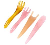 STOBAZA Lot de 4 Outils de Massage Gua Sha en Cire D'abeille Résine, Planches à Gratter Y pour Massage Visage et Corps, Hydratation et Soin Peau, pour Thérapie et Relaxation