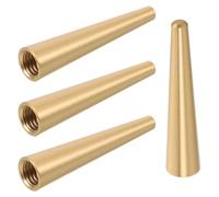 STOBAZA Lot de 4 Pieds Coniques en Laiton Doré 60 MM pour Meubles Rehausseurs Décoratifs pour Plateaux en Bois et Présentoirs à Bijoux Support Stable et Élégant pour Tables et Coffrets