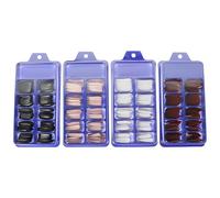 STOBAZA Lot De 400 Faux Ongles Longs Style Ballet, Couvrants Et Autocollants, Taille Standard, Couleurs Blanc, Rouge Foncé, Beige Clair Et Noir, Pour Nail Art à Domicile Et Salon