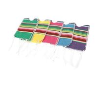 STOBAZA Lot De 5 Couvre-Bouteilles à Rayures Arc-en-Ciel, Ponchos à Bière Mexicains en Coton, Multicolores, Décorations Festives Cinco De Mayo pour Bouteilles De Bière