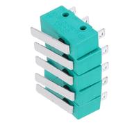 STOBAZA Lot de 5 Mini Interrupteurs à Bouton-Poussoir Autobloquants KW4-3 Modèle Micro-Interrupteurs de Fin de Course 5A 250V 3 Bornes Levier Droit Vert pour Contrôle Électronique et