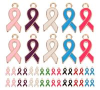 STOBAZA Lot de 50 Breloques Rubans en Alliage Multicolores pour Création de Bijoux DIY Petits Pendentifs Légers pour Bracelets et Boucles D’Oreilles Fournitures Artisanales Charms