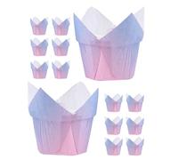STOBAZA Lot de 50 Caissettes Cupcake en Papier Alimentaire Sûr et Résistant, Forme Tulipe Délicate pour Pâtisserie, pour Showers et Restaurants