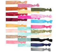 STOBAZA Lot de 50 Élastiques à Cheveux Noués Multicolores sans Pli ni Dommage en Tissu Doux Extensible pour Coiffures Sportives Festivals et Usage Quotidien