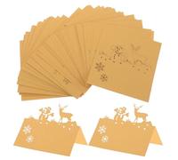 STOBAZA Lot De 50 Marque-places Dorés Pour Fêtes De Fin Dannée Motifs Bonhomme De Neige Et Renne