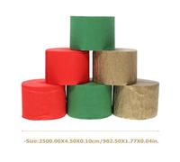 STOBAZA Lot de 6 Banderoles en Papier Crépon Coloré 25M Serpentins Froissés de Noël Décoration Festive pour Anniversaire Mariage et Fête Couleurs Vif et Vert Foncé