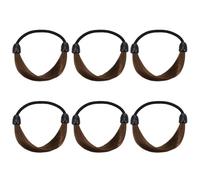 STOBAZA Lot de 6 Élastiques à Cheveux pour Perruques Bandes Élastiques Marron Café Taille Unique Bande Résistante et Confortable Accessoires Coiffure pour Queue de Cheval Femme et