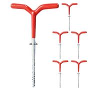 STOBAZA Lot de 6 Piquets de Tente à Glace Métalliques Filetés Ancrage Sol Robuste à Vis Piquets pour Abri de Pêche sur Fixation Stable pour Camping Hivernal en Extérieur