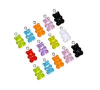 STOBAZA Lot De 70 Pendentifs Ours En Résine Transparente Colorée Multicolore, Petits Charms Pour Bijoux Diy, Porte-clés, Créations Artisanales, Loisirs Créatifs, Présent
