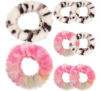 STOBAZA Lot de 8 Bracelets en Flanelle Absorbants pour Lavage du Visage, Waterproof, Couleurs Variées, Confortables et Pratiques pour Soins Beauté et Sport