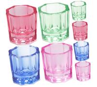 STOBAZA Lot De 8 Coupelles à Ongles En Verre Transparentes, Tasses Multifonctions Pour Mélanger, Laver Et Stocker, Pour Manucure Professionnelle